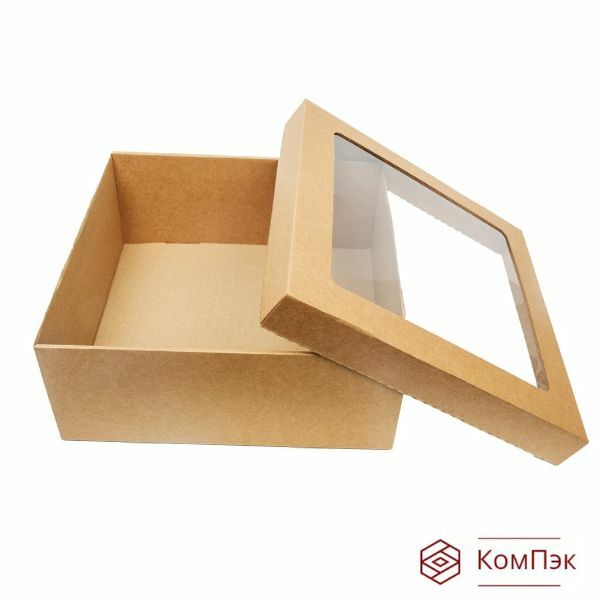 Коробка&nbsp; крышка-дно с прозрачным окном, 480х480х120 мм